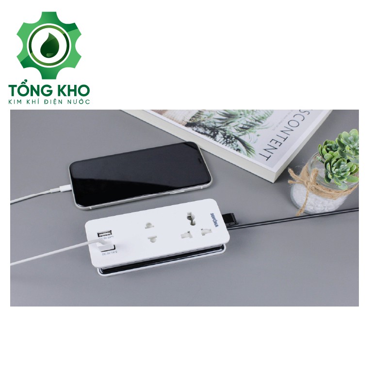 Ổ cắm điện, phích cắm điện thông minh Sopoka tích hợp USB - Tổng kho kim khí điện nước