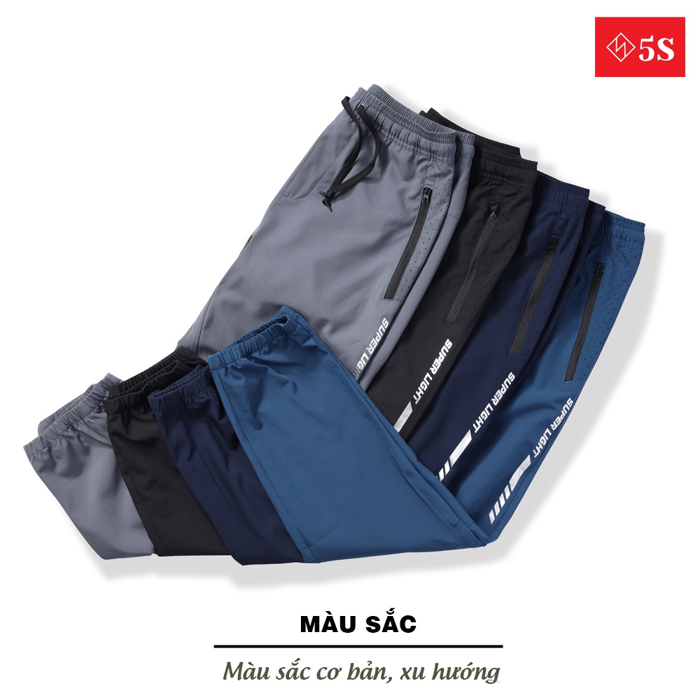[MUA 2 GIẢM 30K] Quần Jogger Thể Thao Nam 5S Vải Gió Cao Cấp, Siêu Nhẹ, Bền Màu, Dáng Suông Thoải Mái, Lưng Chun