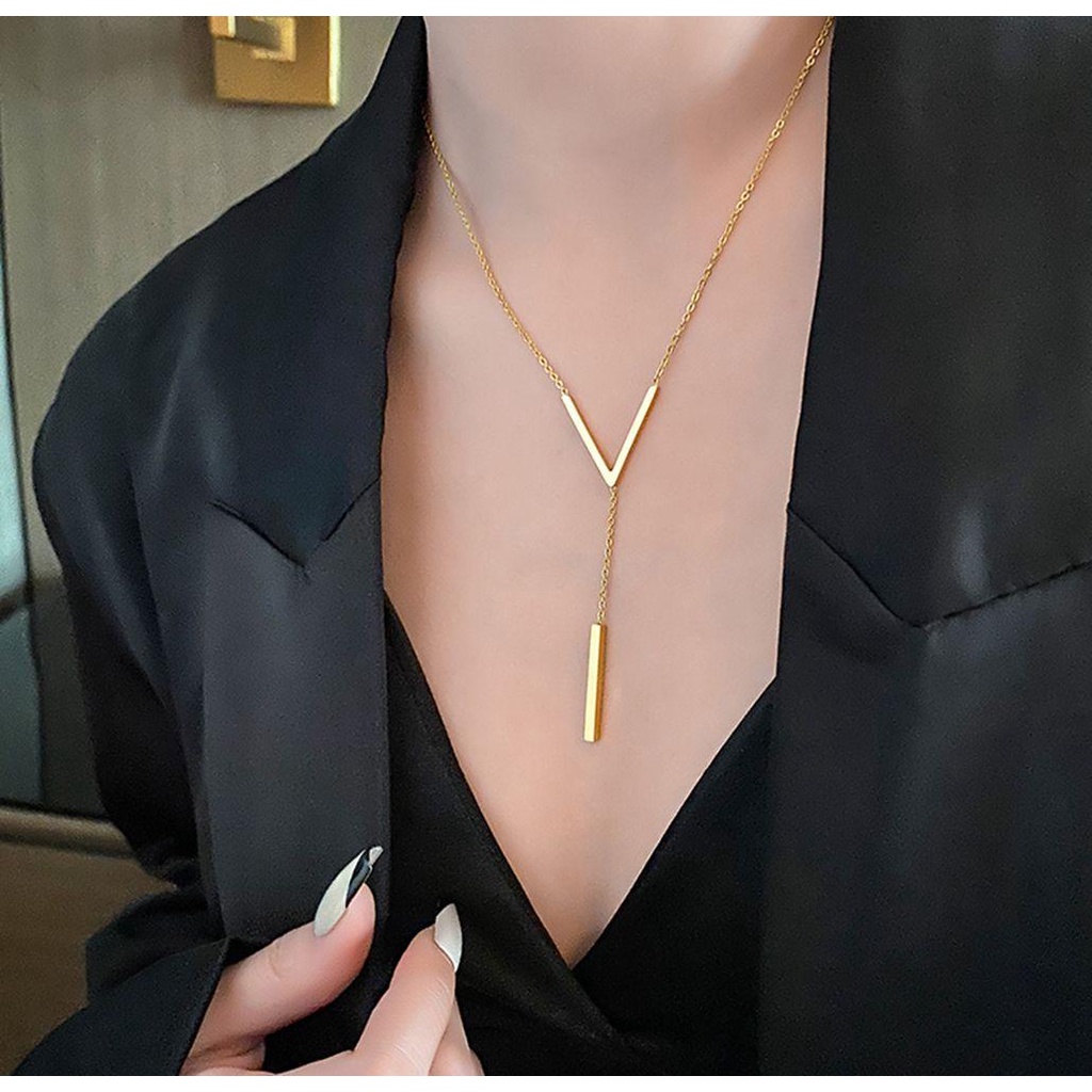 Vòng cổ Hình Chữ V Phong Cách Vintage Thời Trang Dành Cho Nữ|Vòng cổ Phong Cách Hàn Quốc