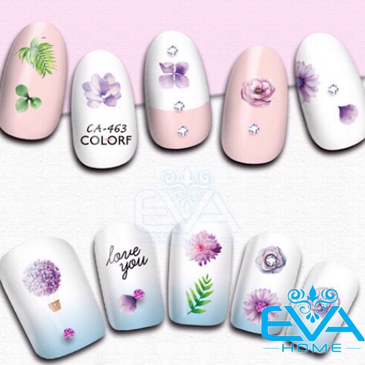 Miếng Dán Móng Tay 3D Nail Sticker Tráng Trí Hoạ Tiết Bông Hoa CA463