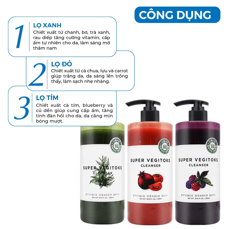 Sữa rửa mặt trắng da - sữa rửa mặt giảm mụn sủi bọt làm sạch thải độc rau củ quả Hàn Quốc 200ml