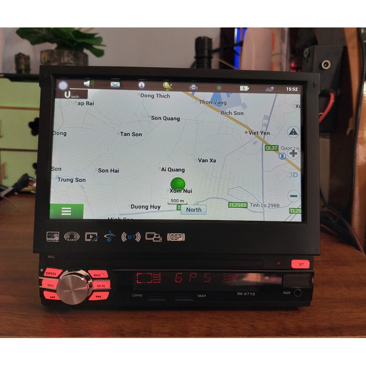 Màn hình Ô tô AdnroidTiếng Việt 1DIN tự động đóng mở màn hình RK-A712