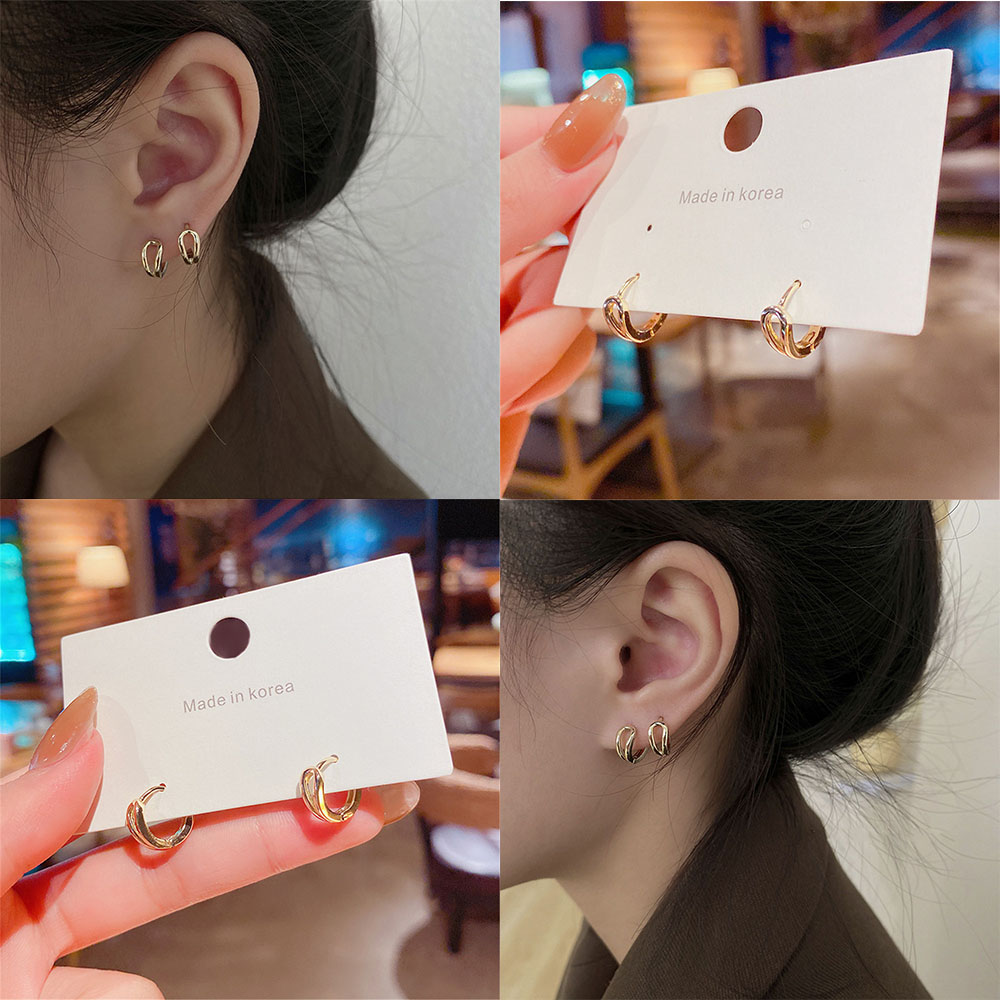 Khuyên tai Hongyu8866 tròn nhỏ phong cách Hàn Quốc