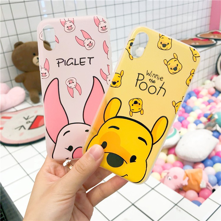 Ốp Lưng Iphone Lợn Piglet, Gấu Poo - Cho Iphone 6 6s 6Plus 6sPlus 7Plus 8Plus X - (Tặng kèm giá đỡ)