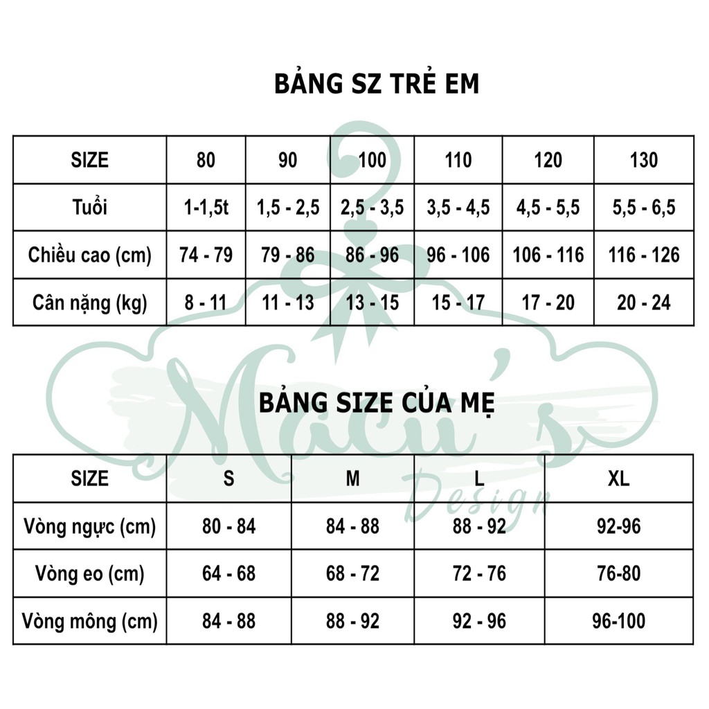 Đồ đôi mẹ bé, đồ đôi gia đình cao cấp by Macii's- chất liệu đũi thoáng mát