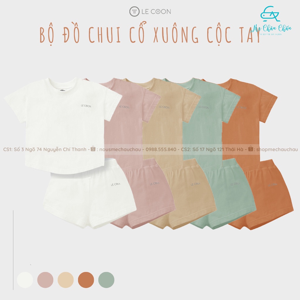 [Đủ Mâu Bộ Quần Áo Chui Cổ Xuông Cộc Tay Lecoon COOL Le coon