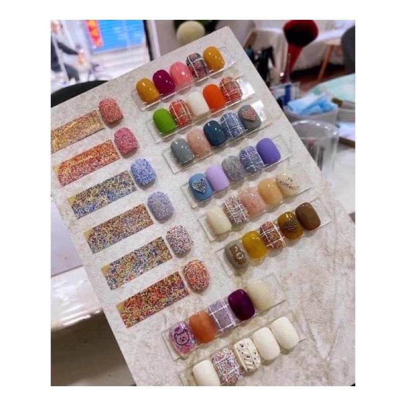 Set cát rắc trang trí móng 1 hộp 6 màu