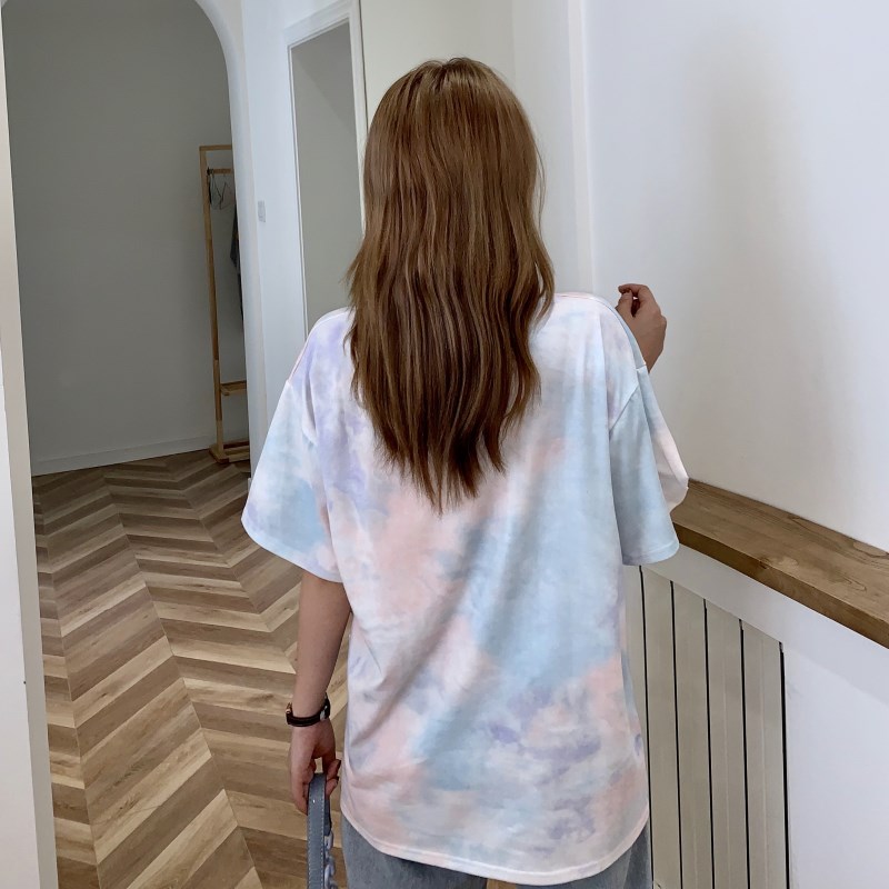 SUXI Áo Thun Tay Ngắn Cổ Tròn Thiết Kế Dáng Rộng Che Khuyết Điểm