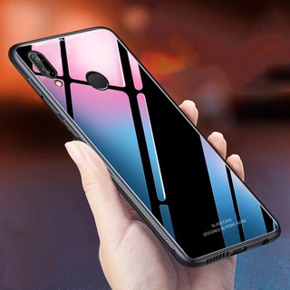 Ốp điện thoại lưng kính cường lực viền silicon độc đáo cho Xiaomi Redmi Note 7