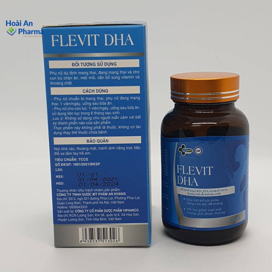 Vitamin tổng hợp Flevit DHA, bổ sung DHA, EPA, Vitamin cho bà bầu