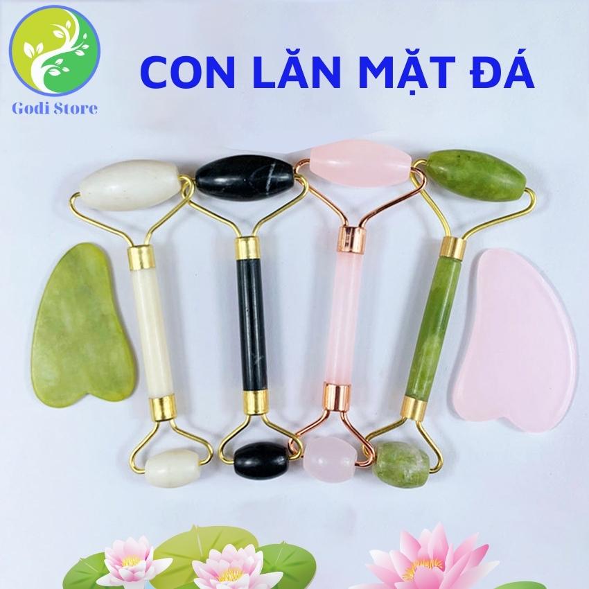 Cây Lăn Mặt Đá, Con Lăn Massage Mặt 2 Đầu Bằng Đá, Mát Xa Mặt, Lưng, Body Giúp Làm Đẹp Và Thư Giãn Cơ Thể - G64