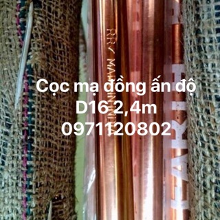 Cọc tiếp địa mạ đồng D16mm dài 2,4m ( Hàng nhập Ấn Độ )