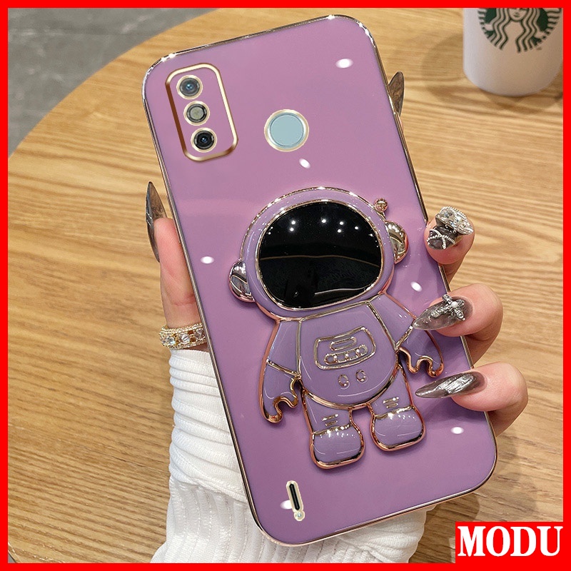Ốp Điện Thoại Màu Macaron Có Giá Đỡ Mạ Điện Cao Cấp Cho Infinix Tecno Spark 6 Go KE5j KE5k