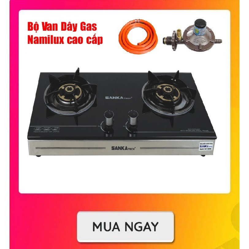 Bếp Gas Đôi Cao Cấp SANKAtech SKT 860BL - Tặng bộ van gas Namilux và dây gas 3 lớp