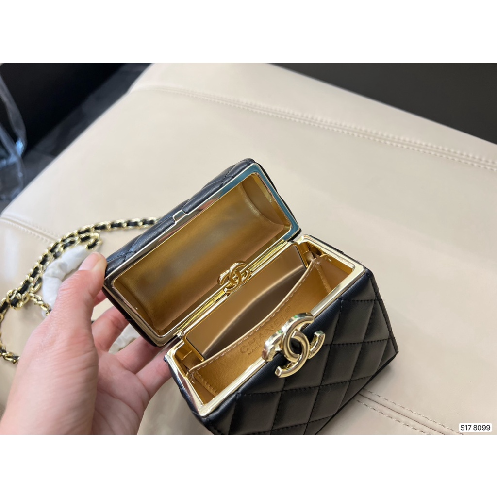 Túi hộp nữ da thật thời trang cao cấp 𝘾𝙝𝙖𝙣𝙚𝙡 𝘾𝙝𝙖𝙣n𝙚𝙡 CN thiết kế độc đáo, phong cách thời thượng