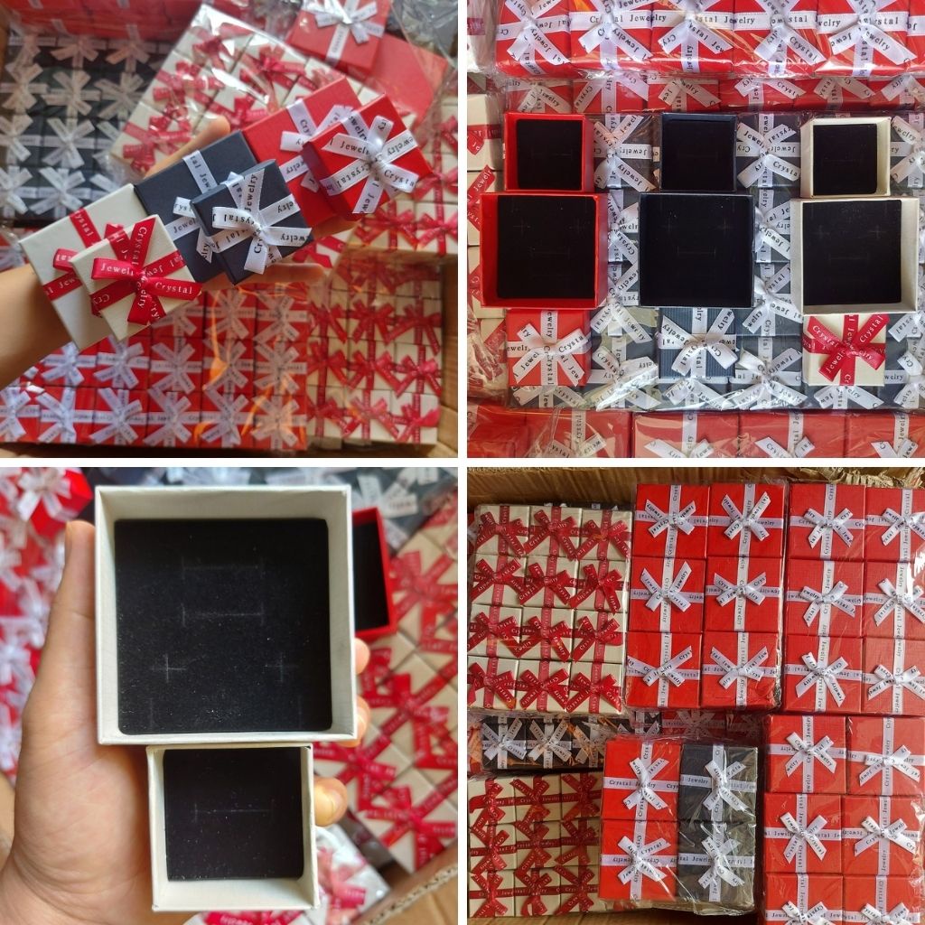 Hộp giấy đựng trang sức Bowknot hộp đựng nhẫn hộp trang sức quà tặngJSP