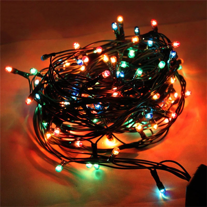 (Chọn Màu) 50M Dây Đèn Trang Trí 200 Bóng Led Tru Tròn Có Hộp Chỉnh Chế Độ Chớp Nháy Và Đứng Yên Chống Nước