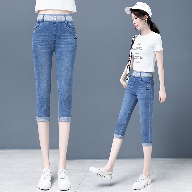 2L2187 Quần lửng jean co giãn nữ hè hàng nhập