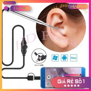 ⚡ Camera Nội Soi Tai Siêu Nét Đi Kèm Bộ Đầu Lấy Ráy - Thiết Kế Thông Minh, Nhỏ Gọn, Chống Nước 👉 HD Plaza