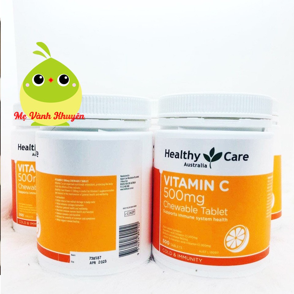 Vitamin C cho người từ 2 tuổi trở lên Healthy Care Vitamin C 500mg, Úc (500v)