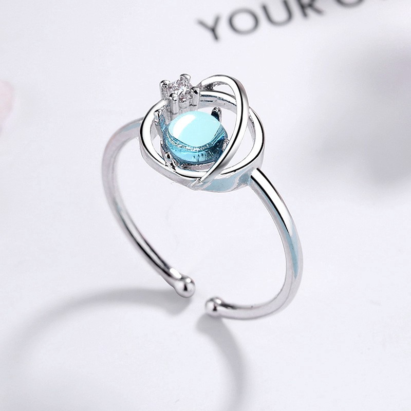 Nhẫn bạc 925 Đá Xanh thời trang cho nữ ANTA Jewelry - ATJ3344