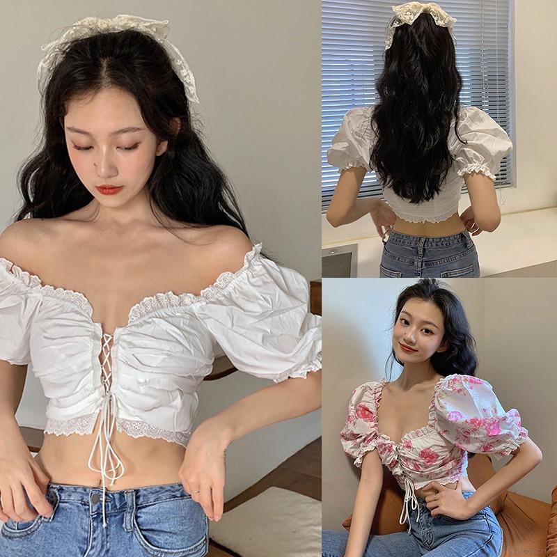 Áo Croptop Họa Tiết Hoa Quyến Rũ Dành Cho Nữ | BigBuy360 - bigbuy360.vn