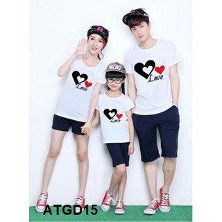 ÁO THUN GIA ĐÌNH - ĐI BIỂN IN HÌNH TRÁI TIM SIÊU HOT ĐỦ MÀU ĐỦ SIZE - ATGD15