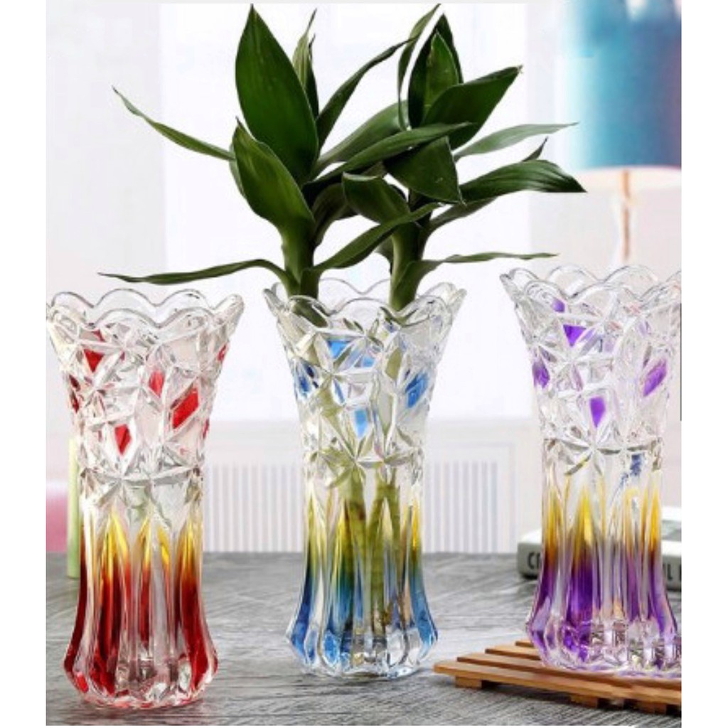 Bình hoa thủy tinh trắng 20cm