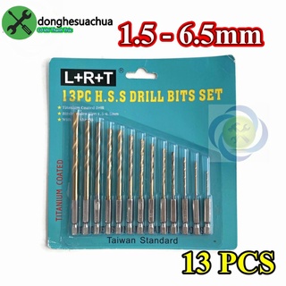Bộ mũi khoan sắt đuôi lục giác L+R+T 13 chi tiết LRT-MK01 1.5mm - 6.5mm