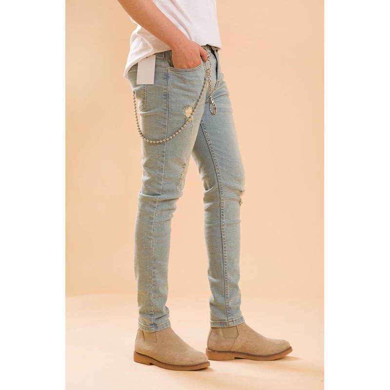 Quần Jean Nam Rách Xước Màu Đẹp, Chất Co Giãn Cao Cấp, Dáng Ôm, Dễ Phối Đồ Dành Cho Nam, Cam kết Không Phai Màu | BigBuy360 - bigbuy360.vn