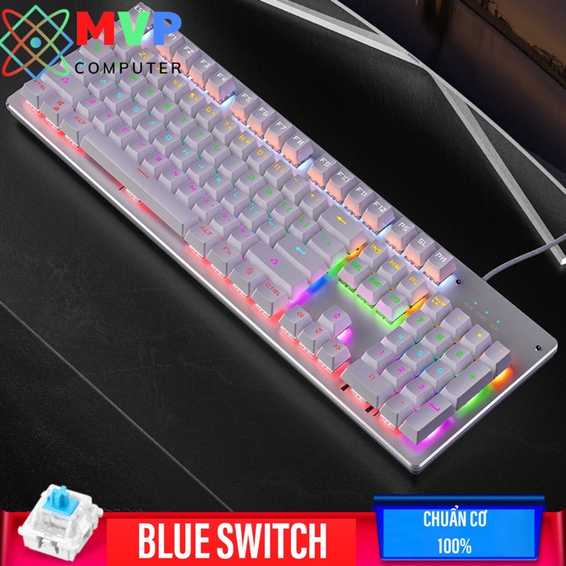 Bàn Phím Cơ Gaming Máy Tính Laptop YINDIAO ZK4 Blue Switch LED RGB 10 Chế Độ Ánh Sáng Cao Cấp Có Hai Màu Đen Và Trắng