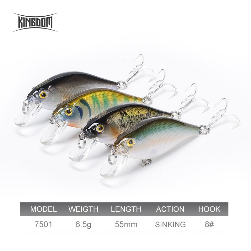 Mồi Câu Cá Kingdom Bằng Nhựa Dạng Thuôn Dài Hình Cá Tuế Gồm 4 Màu Sắc 55mm 6.5g