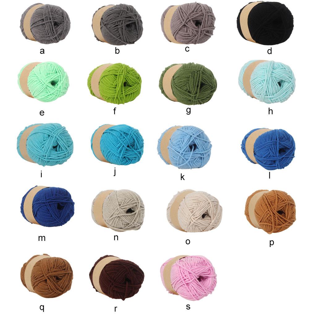 Cuộn Chỉ Đan Len 5 Sợi Cotton Sữa Dày Trung Bình Màu Sắc Trơn 50g
