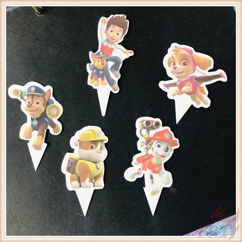 Bộ 24 Que Cắm Trang Trí Bánh Kem Hình Chú Chó Cứu Hộ Dễ Thương