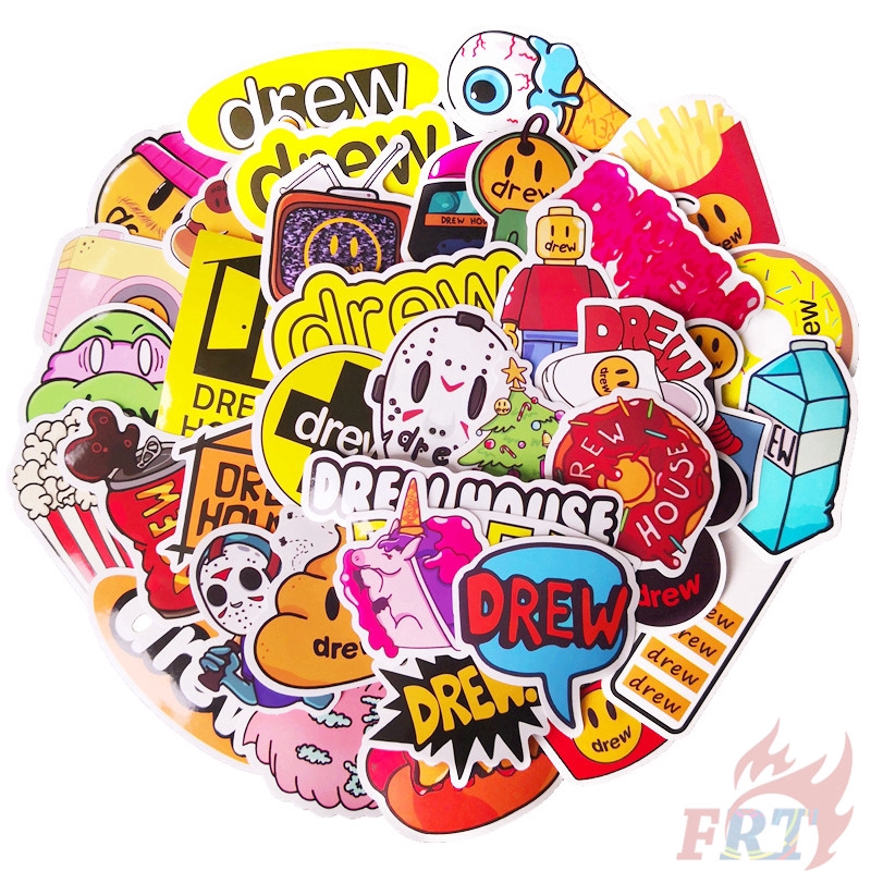 Bộ 80 miếng dán họa tiết Drew House seires 05 của Justin Bieber chống thấm nước