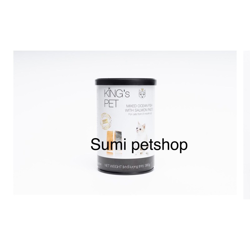 [Mã PET50K giảm Giảm 10% - Tối đa 50K đơn từ 250K] 380gr Pate hỗn hợp cá Hồi King’s Pet -Thức ăn cho chó mèo