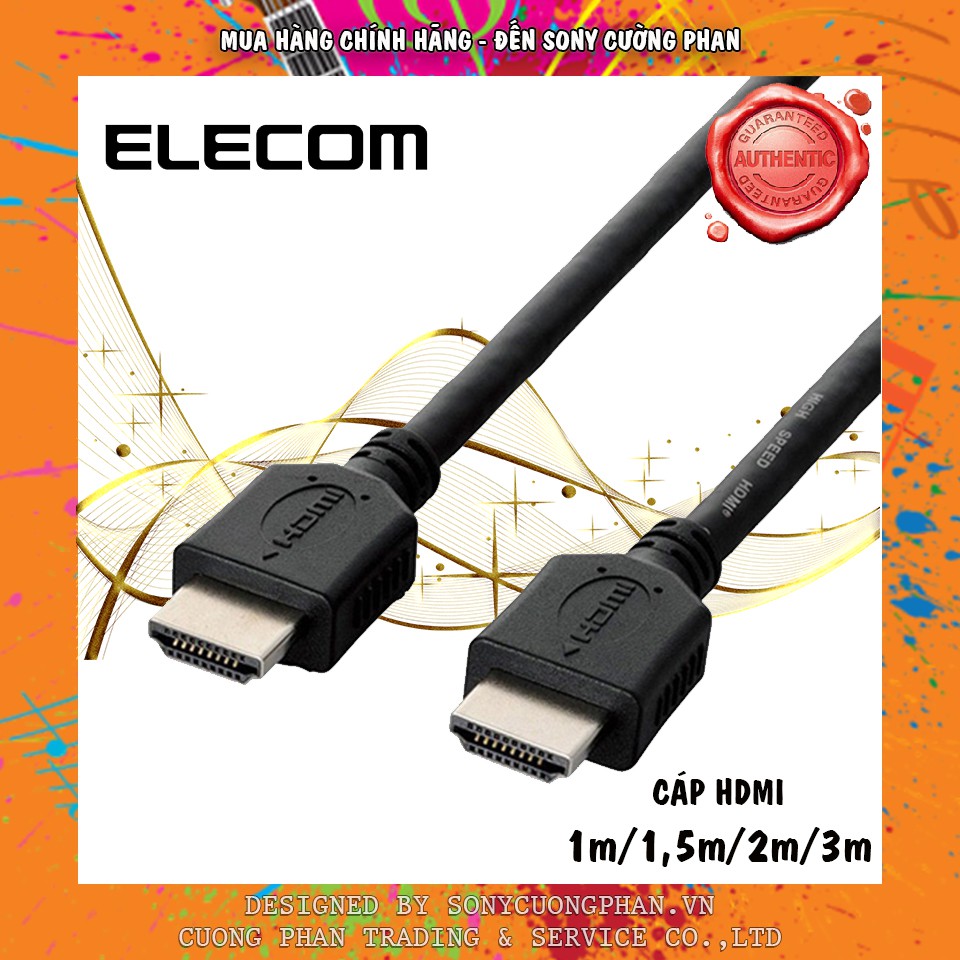 Dây Cáp HDMI Elecom CAC-HD14EL - 4K2K 3D Full HD - Tốc độ 10Gbps - Chuẩn 4K ( dài 1m-1,5m-2m-3m )