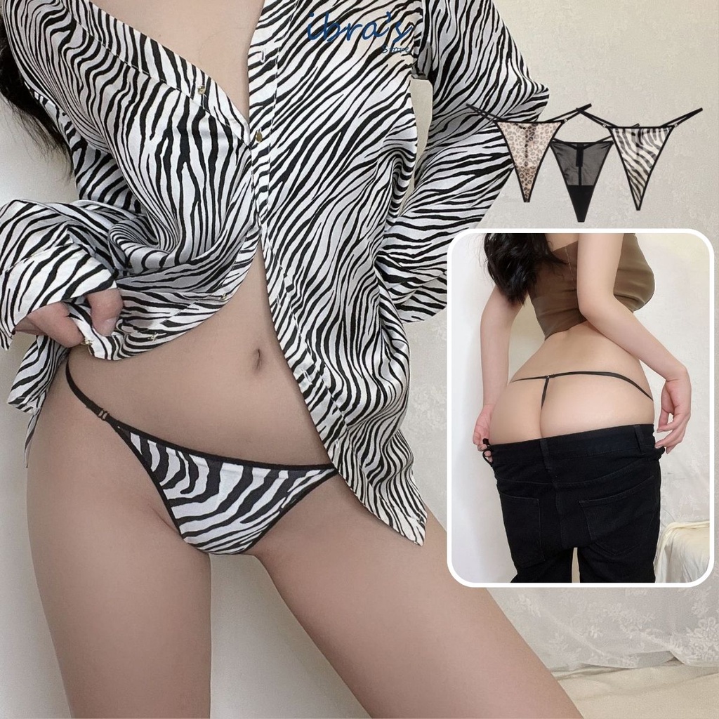 Quần Lót Lọt Khe Nữ Sexy IBRA'S STORE Gợi Cảm Cạp Thấp Dây Hông Quyến Rũ Cotton Kháng Khuẩn Họa Tiết Hoang Dã IBRA I131