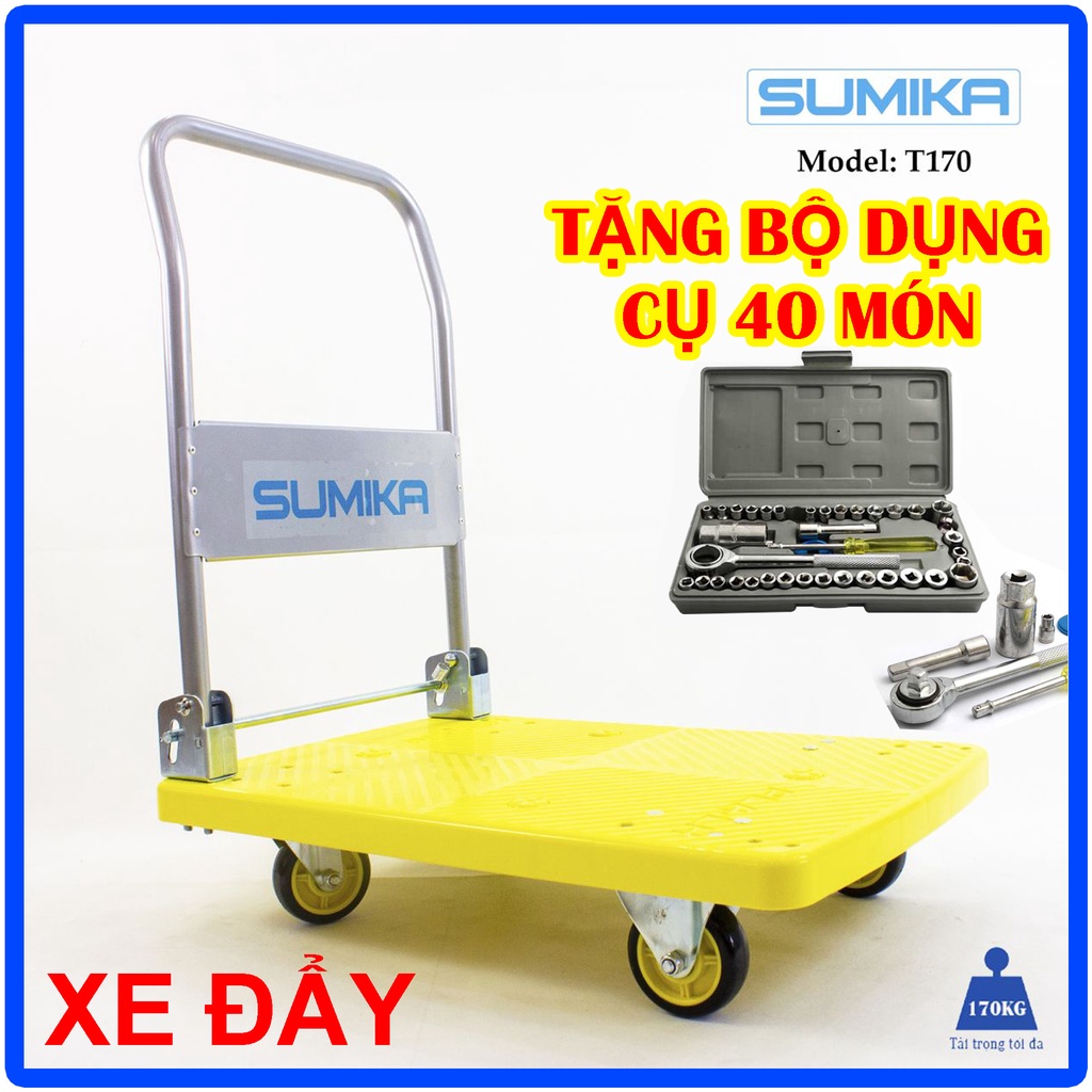 Xe Đẩy Hàng Tải Trọng 170kg Sumika T170 Sàn Xe Lớn Gấp Gọn