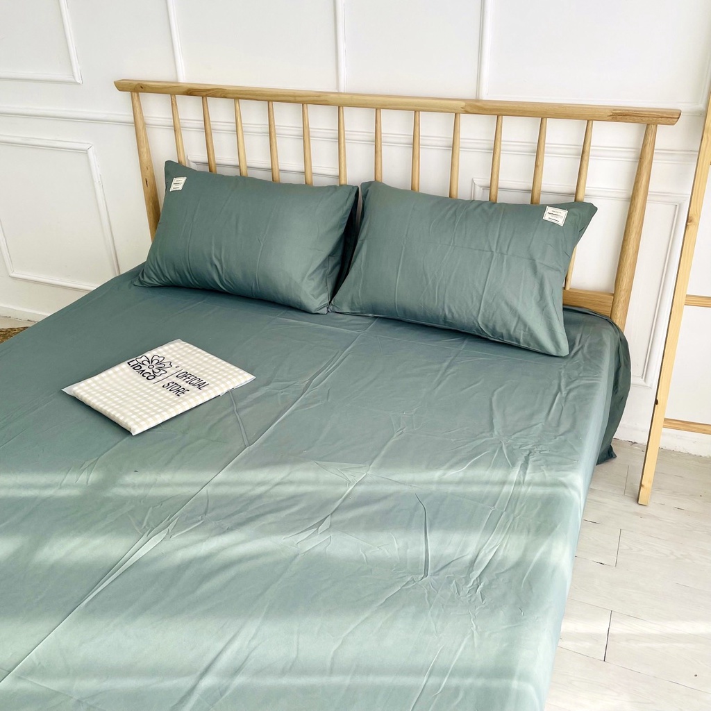Bộ Ga giường Cotton Tici Lidaco vải trơn mát, thấm hút mồ hôi tốt