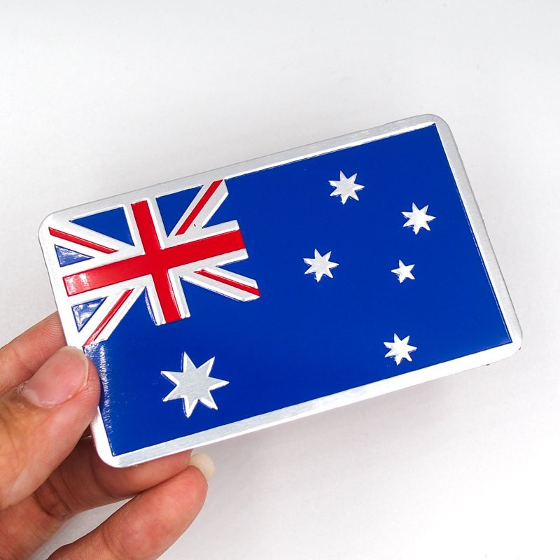 Cờ Úc Australia hình chữ nhật - Sticker metal hình dán kim loại