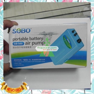 [Tặng kèm 1 Pin Đại] Máy sục khí SB-980 (Máy thổi ô xy) chạy PIN