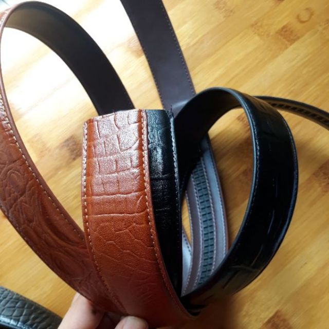 Dây thắt lưng rời da bò thật có khấc bên trong