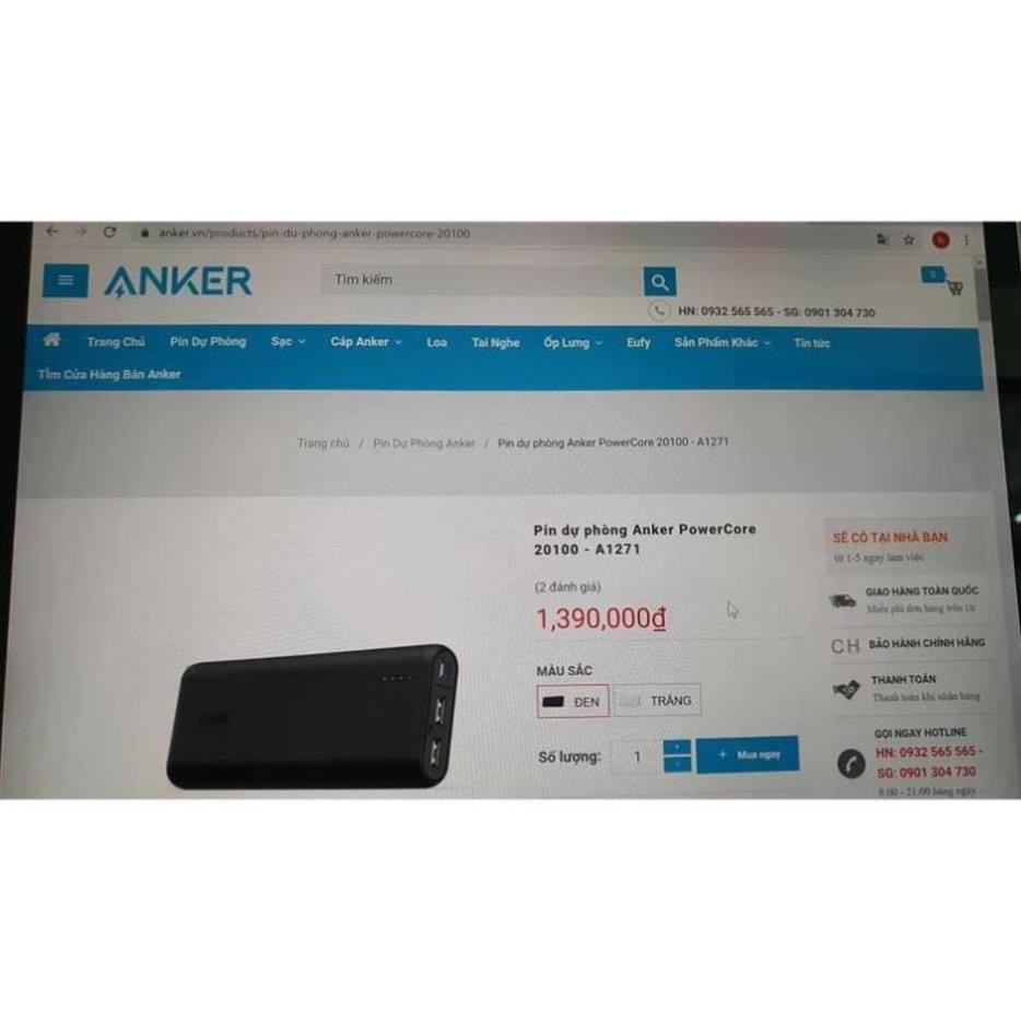 Pin Sạc Dự Phòng ANKER A1271 PowerCore 20100mAh