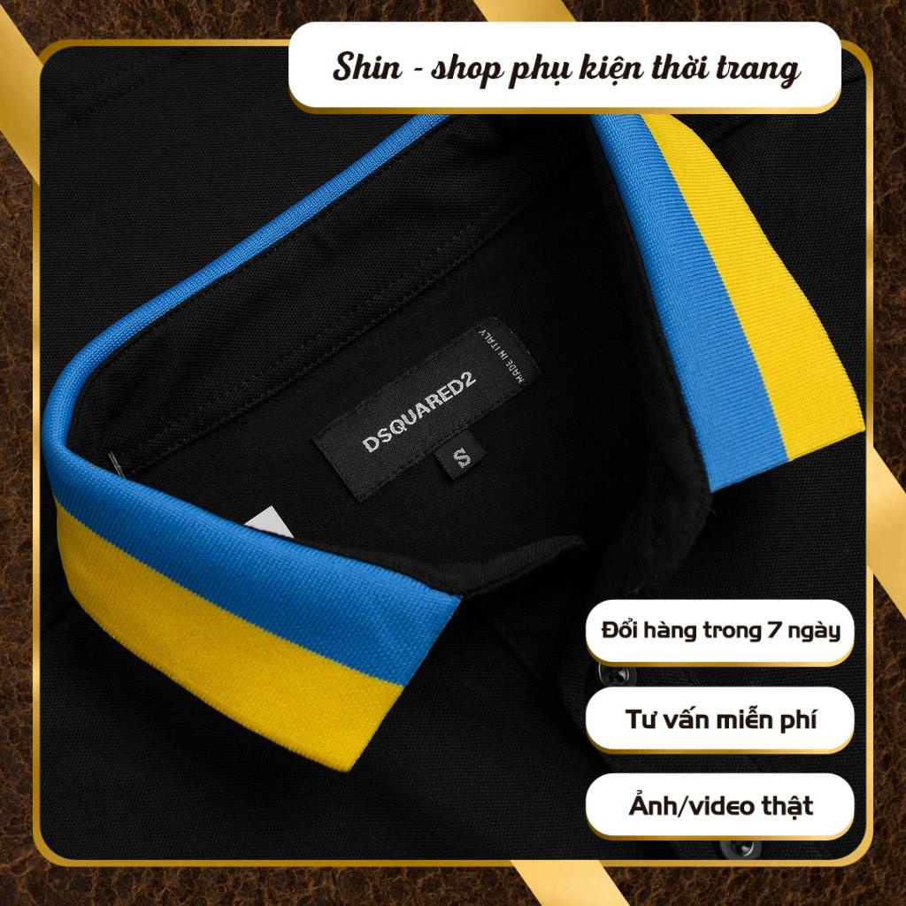 Áo thun POLO nam cổ bẻ phối màu BASIC vải cá sấu Cotton trẻ trung 2 màu dsq2  - Shin Shop