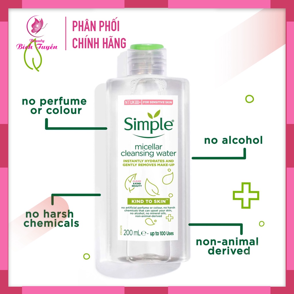 Nước Tẩy Trang SIMPLE Micellar Cleansing Water 200ml