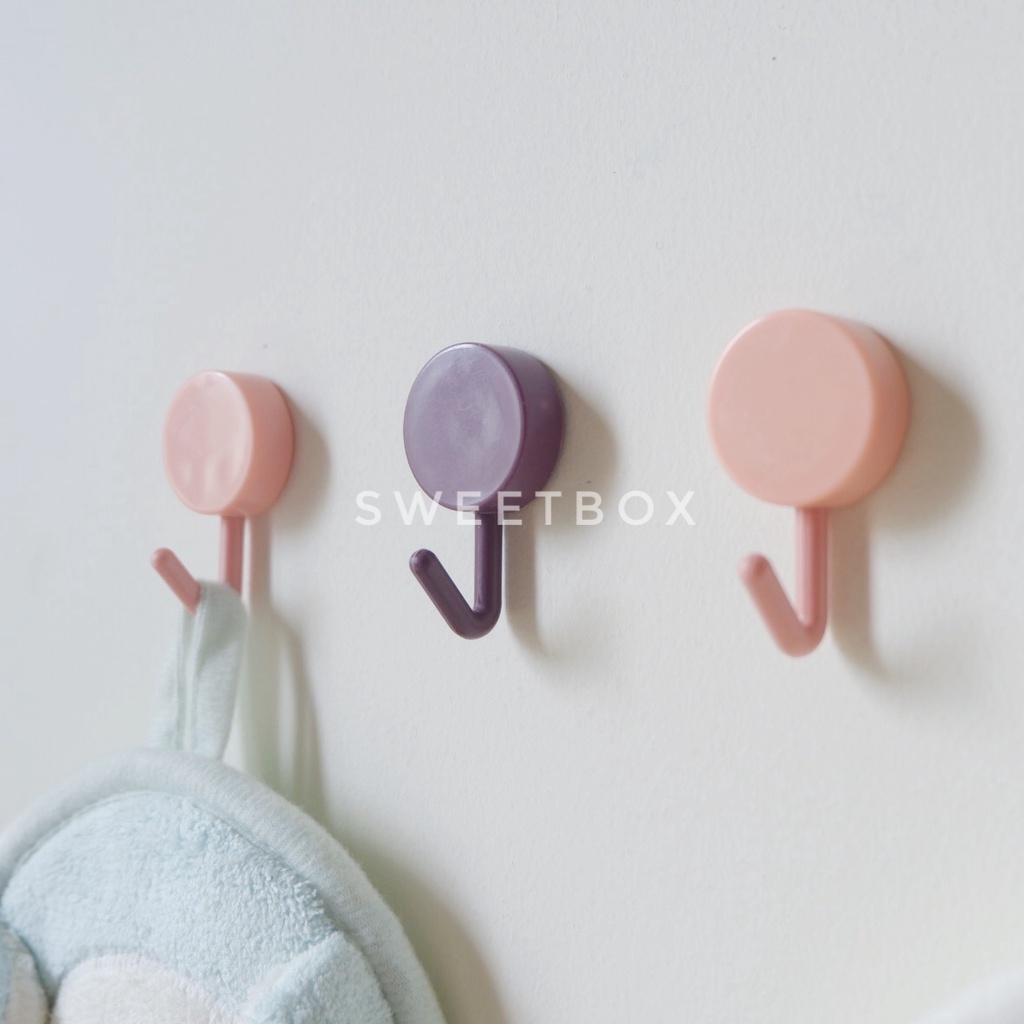 Móc Dán Tường Mini Tròn Treo Đồ Vật Dụng Nhỏ Nhẹ Khăn Tay Phụ Kiện