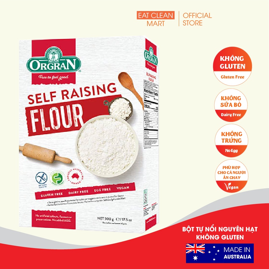 Bột Nổi Làm Bánh Không Gluten Orgran - GLUTEN FREE Self Raising Flour - Hộp 500g