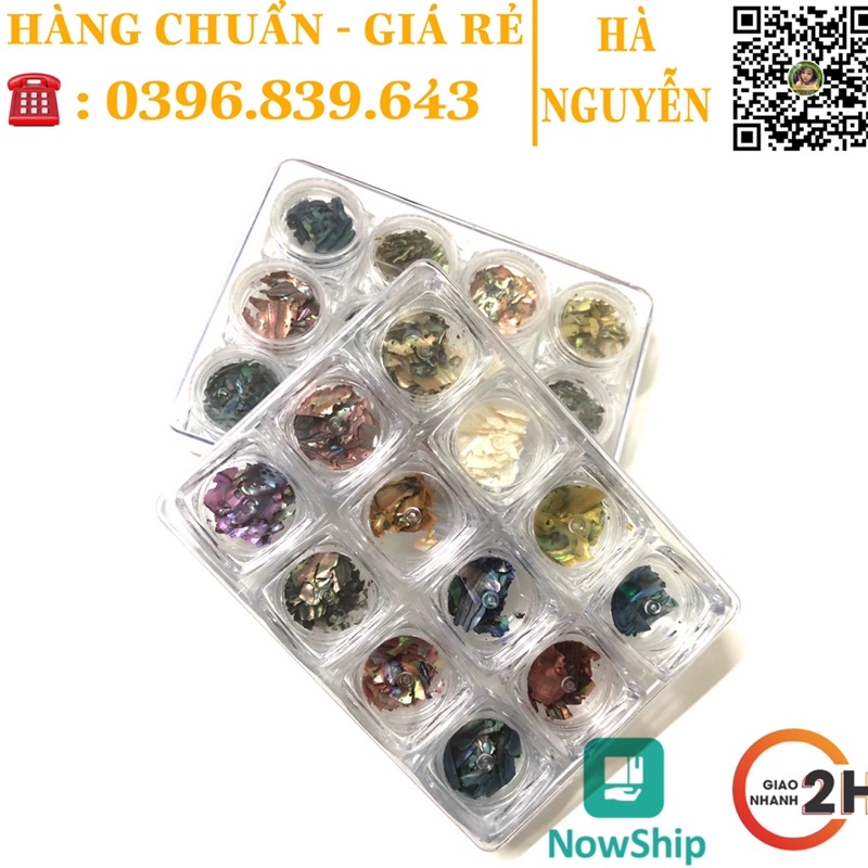 Xà Cừ Hàn Vân Gỗ - Set Xà Cừ 12 Hũ  VÂn Đá Trang Trí Móng [SIÊU MỎNG]