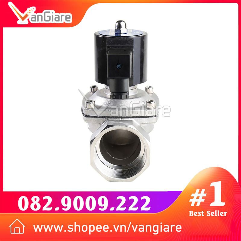 Van điện từ inox phi 42 49 60, điện 24v 220v, thường đóng